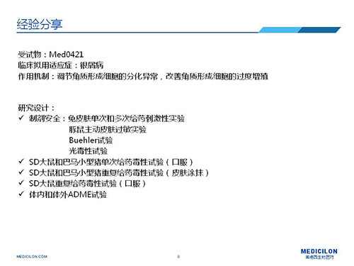 巴马小型猪经皮涂抹给予Med0421软膏，四周恢复、四周重复给药毒性试验研究